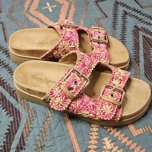 Pink and Tan Chrustina Francini‎ Women Sandals